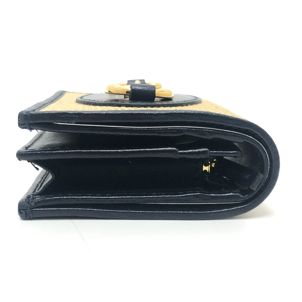 GUCCI 621887 Horsebit Compact Wallet Small Items Folded wallet Canvas/Leather BROWN Brown Used