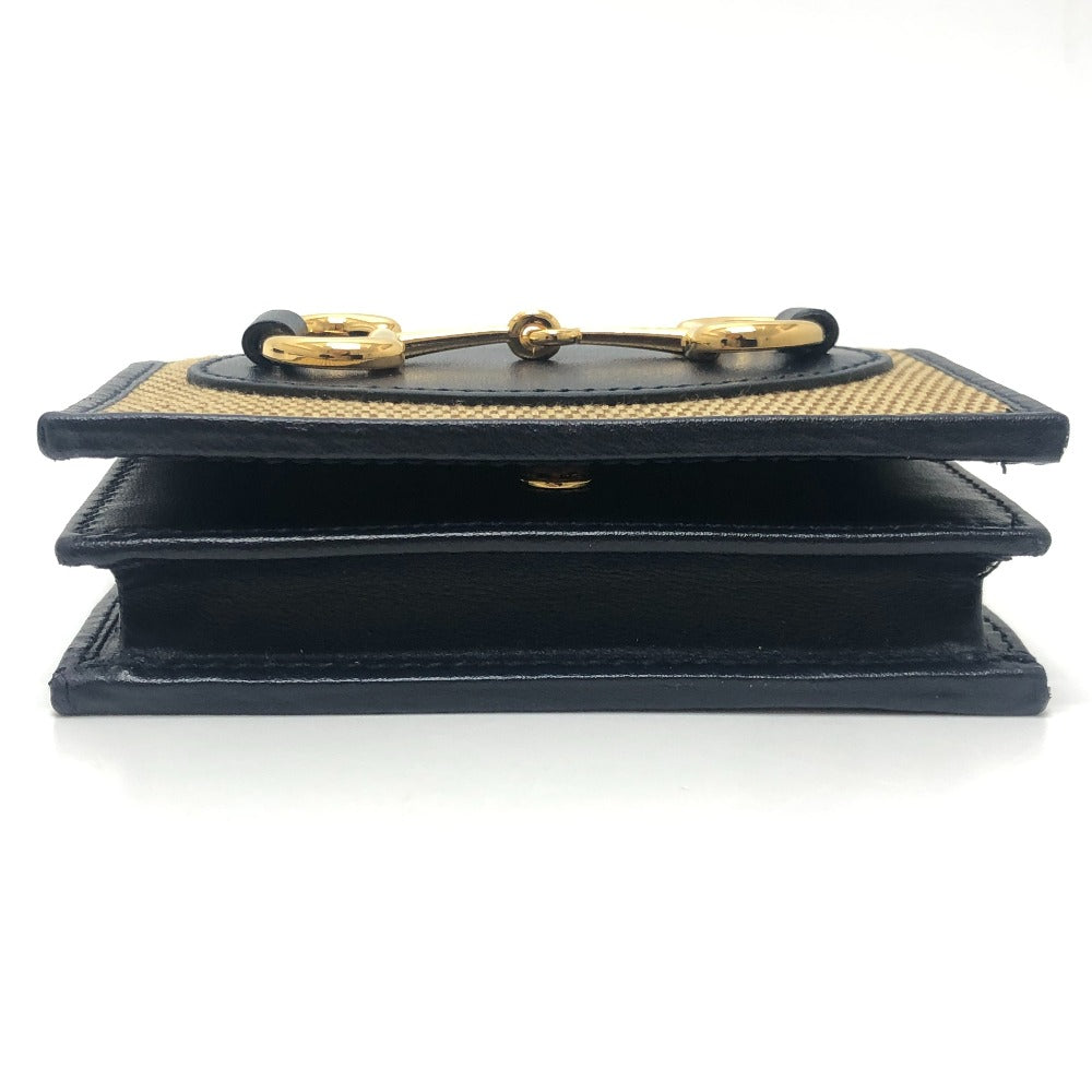 GUCCI 621887 Horsebit Compact Wallet Small Items Folded wallet Canvas/Leather BROWN Brown Used