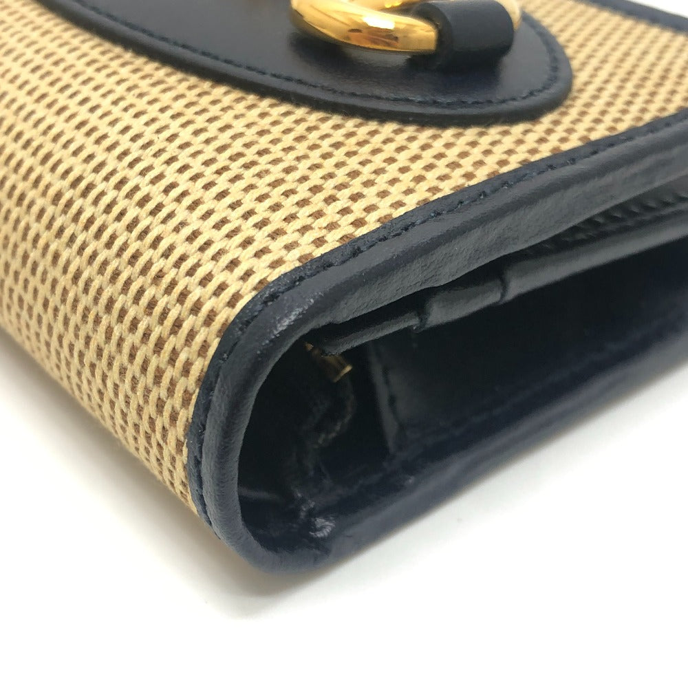 GUCCI 621887 Horsebit Compact Wallet Small Items Folded wallet Canvas/Leather BROWN Brown Used