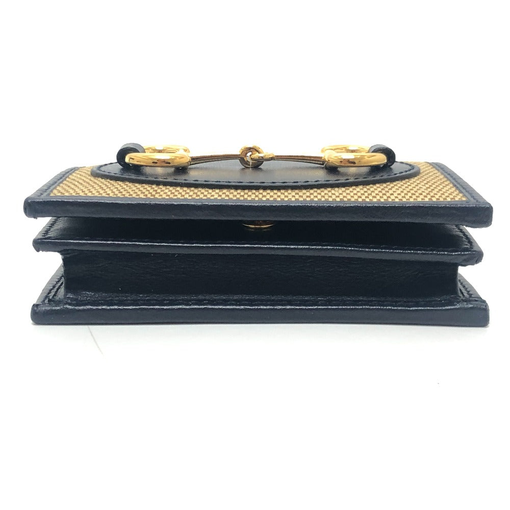 GUCCI 621887 Horsebit Compact Wallet Small Items Folded wallet Canvas/Leather BROWN Brown Used