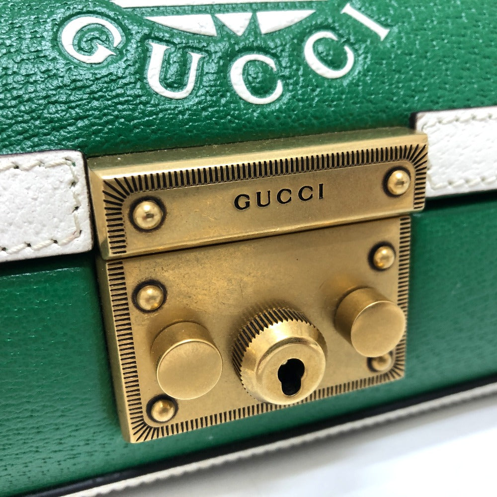 GUCCI 723801 ロゴ ゴルフボールケース アディダス adidas コラボ 2WAYバック ハンドバック ボールケース ハンドバッグ レザー レディース グリーン