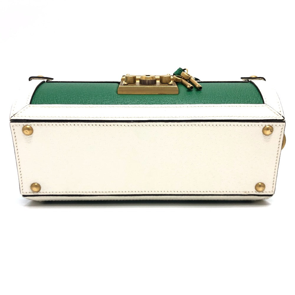 GUCCI 723801 ロゴ ゴルフボールケース アディダス adidas コラボ 2WAYバック ハンドバック ボールケース ハンドバッグ レザー レディース グリーン