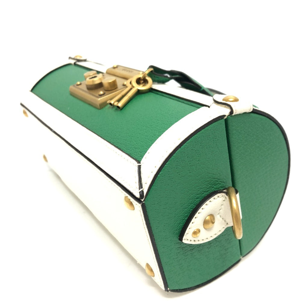 GUCCI 723801 ロゴ ゴルフボールケース アディダス adidas コラボ 2WAYバック ハンドバック ボールケース ハンドバッグ レザー レディース グリーン