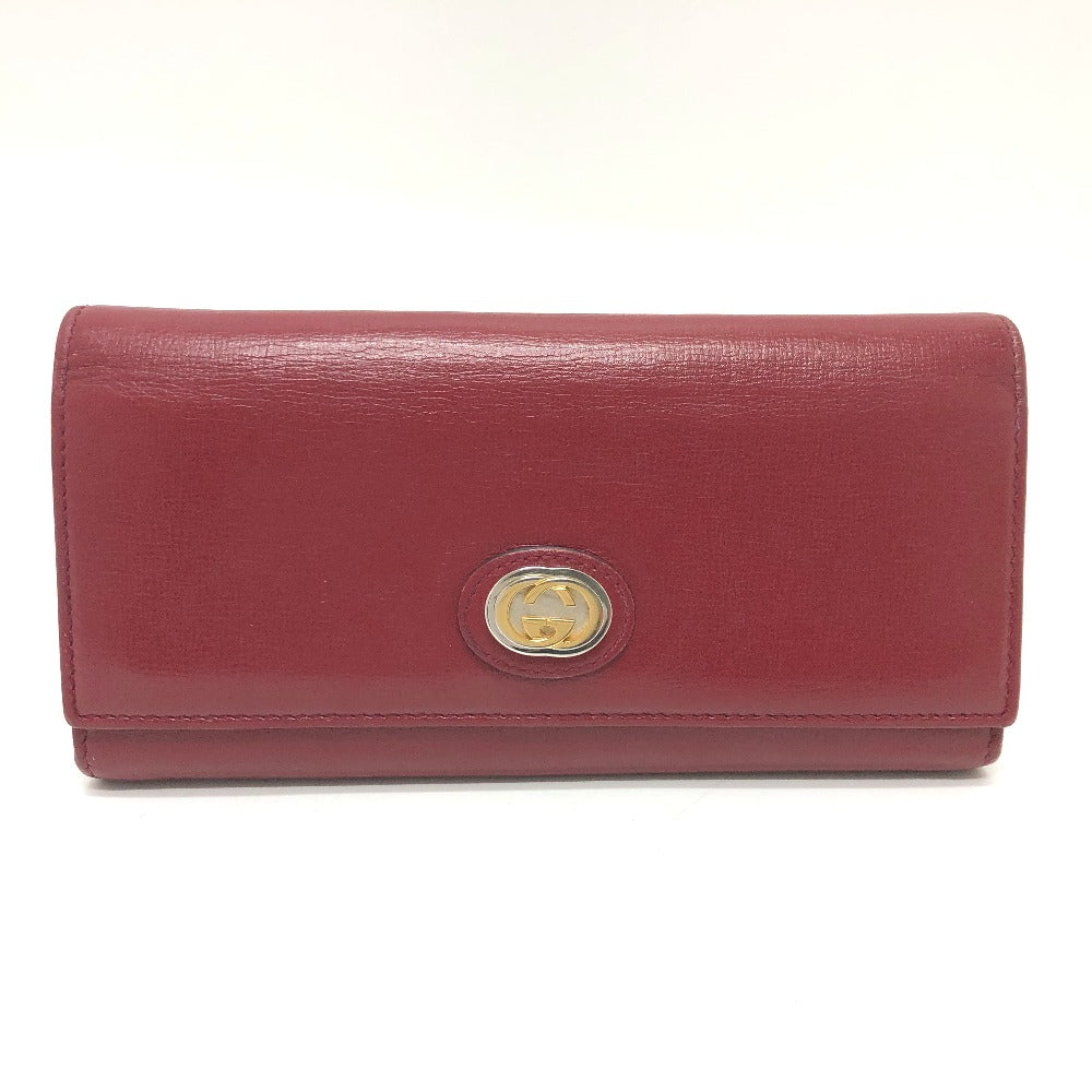GUCCI 598531 ロングウォレット マリーナ インターロッキングG 長財布 2つ折り財布 レザー レディース レッド