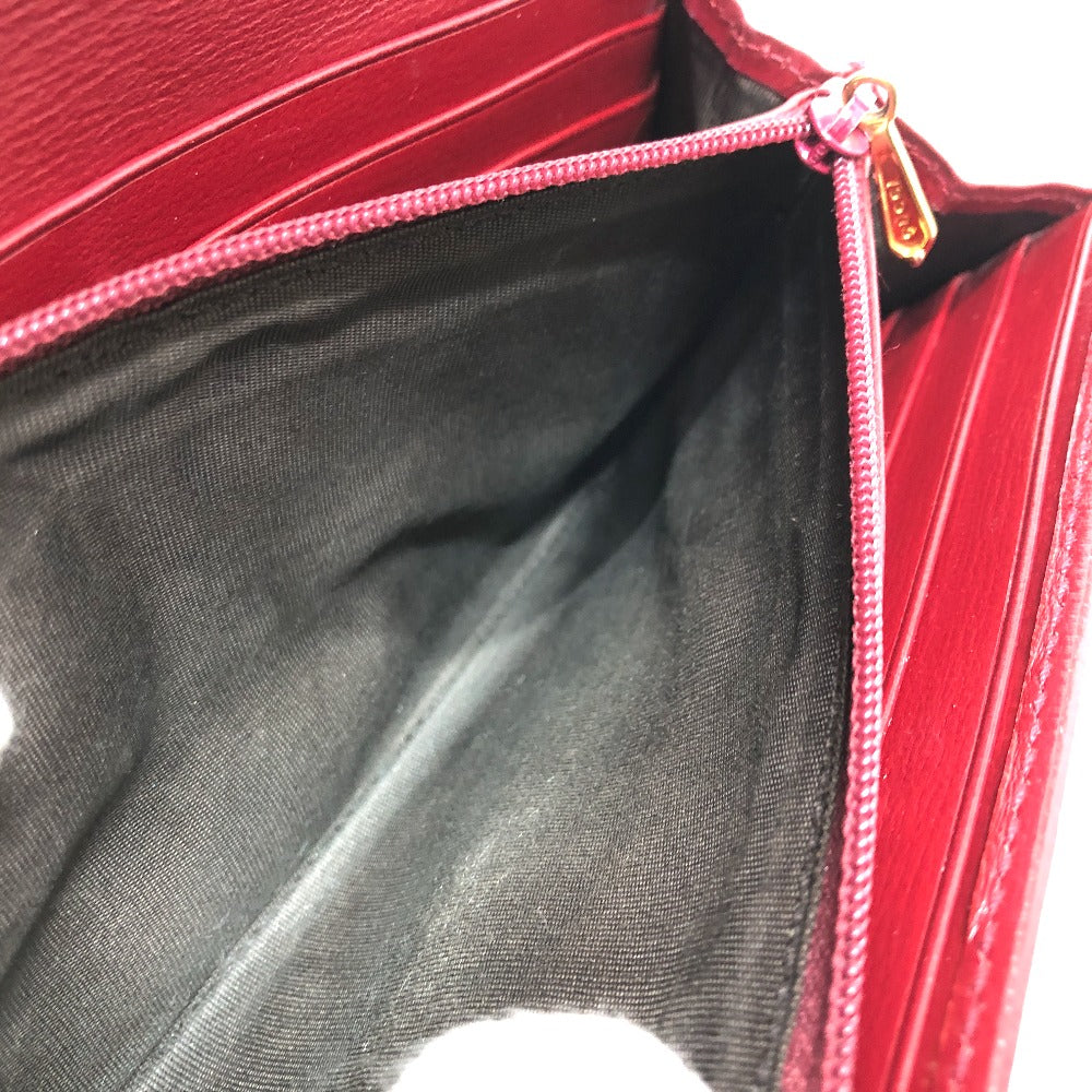 GUCCI 598531 ロングウォレット マリーナ インターロッキングG 長財布 2つ折り財布 レザー レディース レッド
