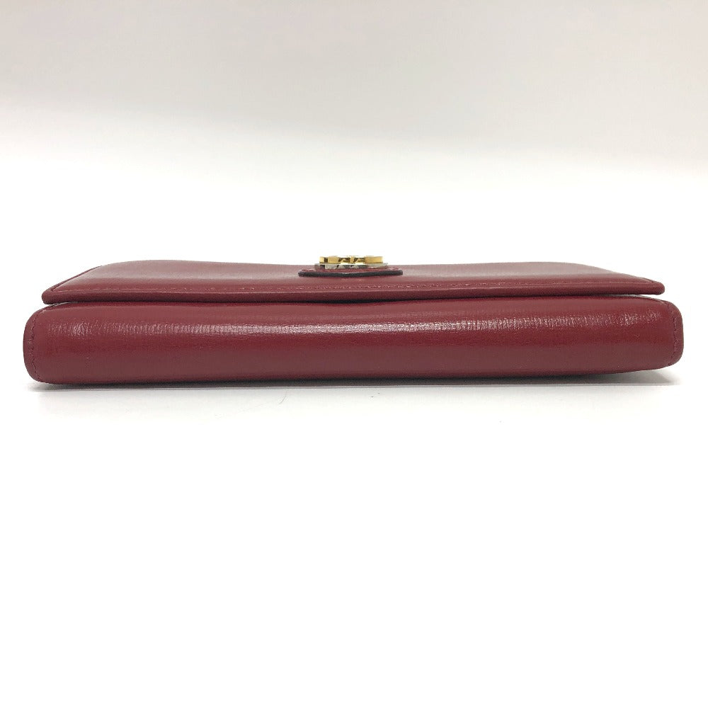 GUCCI 598531 ロングウォレット マリーナ インターロッキングG 長財布 2つ折り財布 レザー レディース レッド