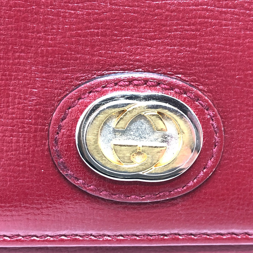 GUCCI 598531 ロングウォレット マリーナ インターロッキングG 長財布 2つ折り財布 レザー レディース レッド