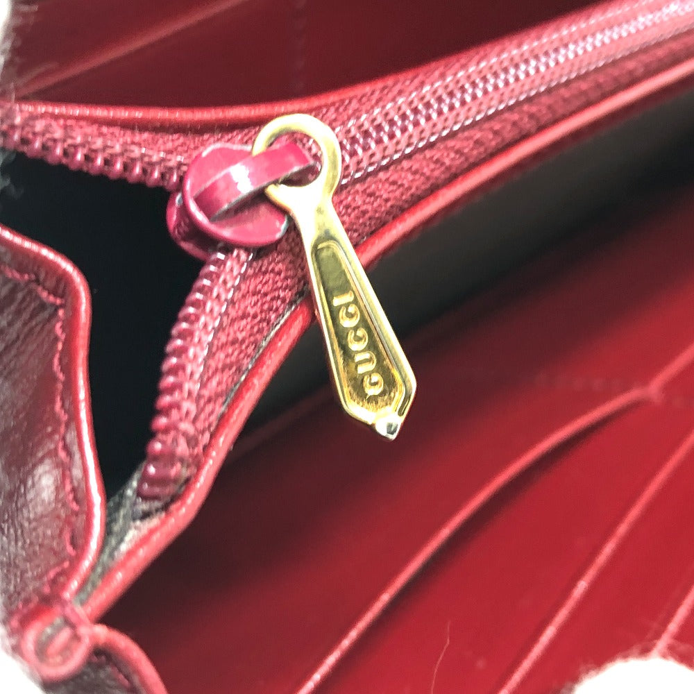 GUCCI 598531 ロングウォレット マリーナ インターロッキングG 長財布 2つ折り財布 レザー レディース レッド