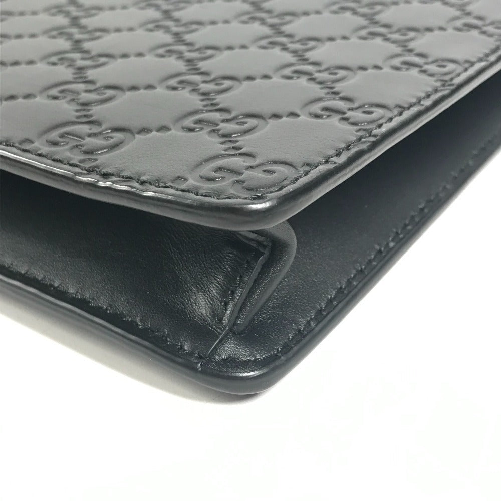 GUCCI 429004 グッチシマ GG ロゴ 斜め掛け カバン 2WAYバッグ クラッチバッグ ショルダーバッグ シマレザー メンズ ブラック