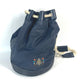 GUCCI 1.112 Vintage Logo Marine Drawstring Shoulder Bag in Leather/Coated Canvas, Navy