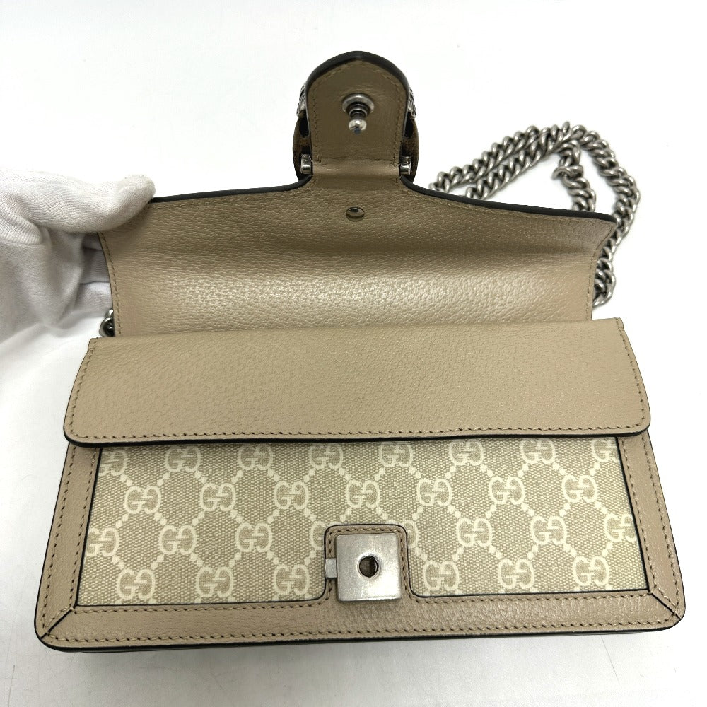 GUCCI 499623 GG Dionysus chain bag Shoulder Bag GG Supreme Canvas Beige/Metal fittingsSilver Used