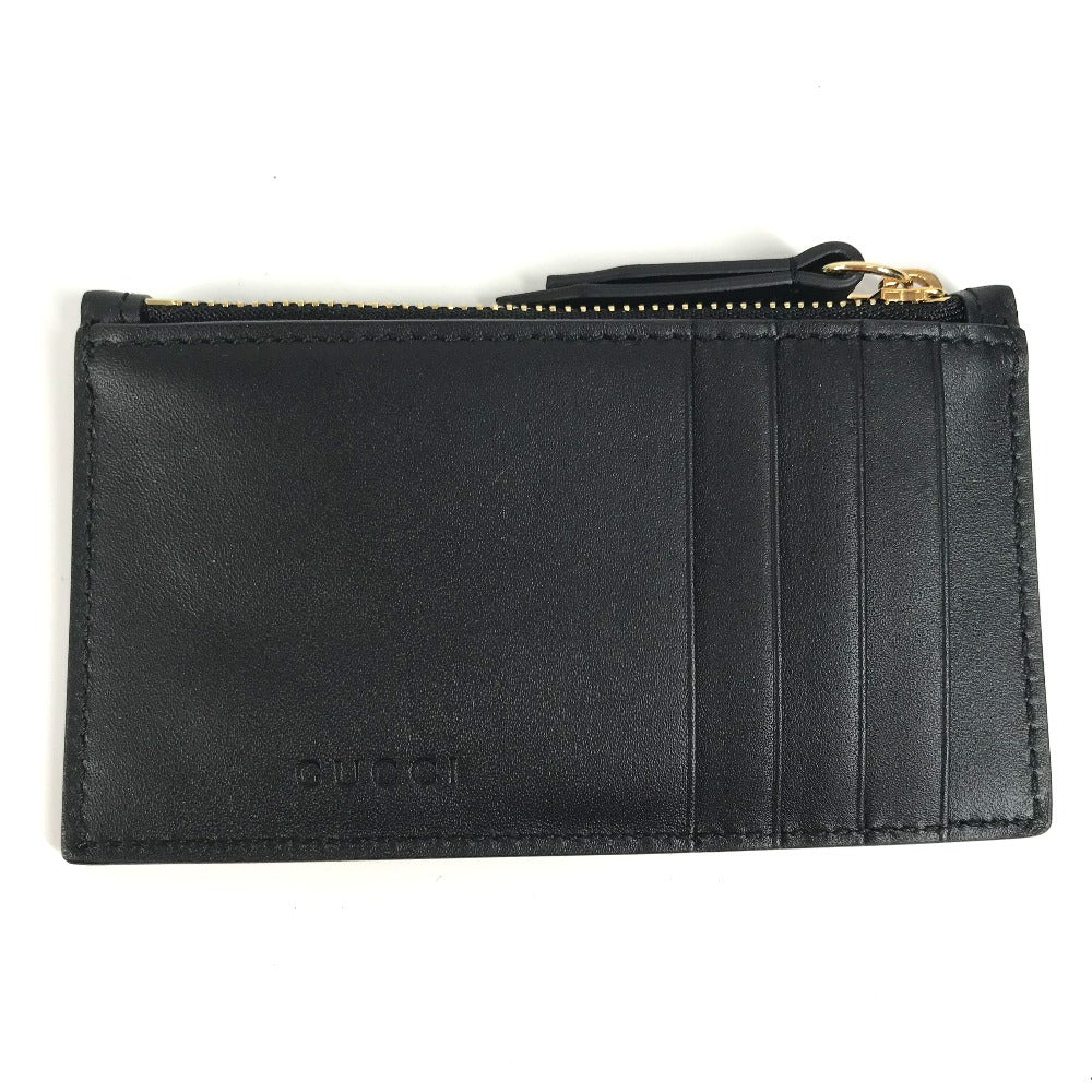 GUCCI 431715 Logo Fragment Case Wallet/Coin Purse Leather Unisex Black