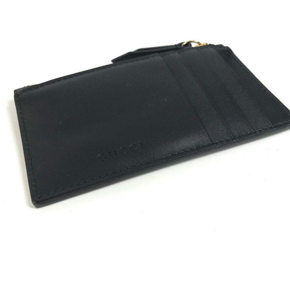 GUCCI 431715 Logo Fragment Case Wallet/Coin Purse Leather Unisex Black