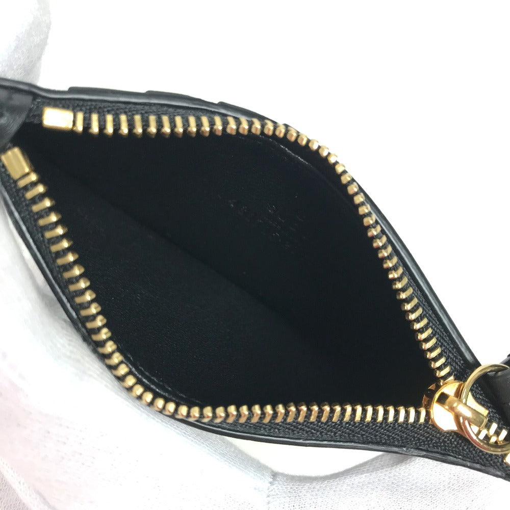 GUCCI 431715 Logo Fragment Case Wallet/Coin Purse Leather Unisex Black
