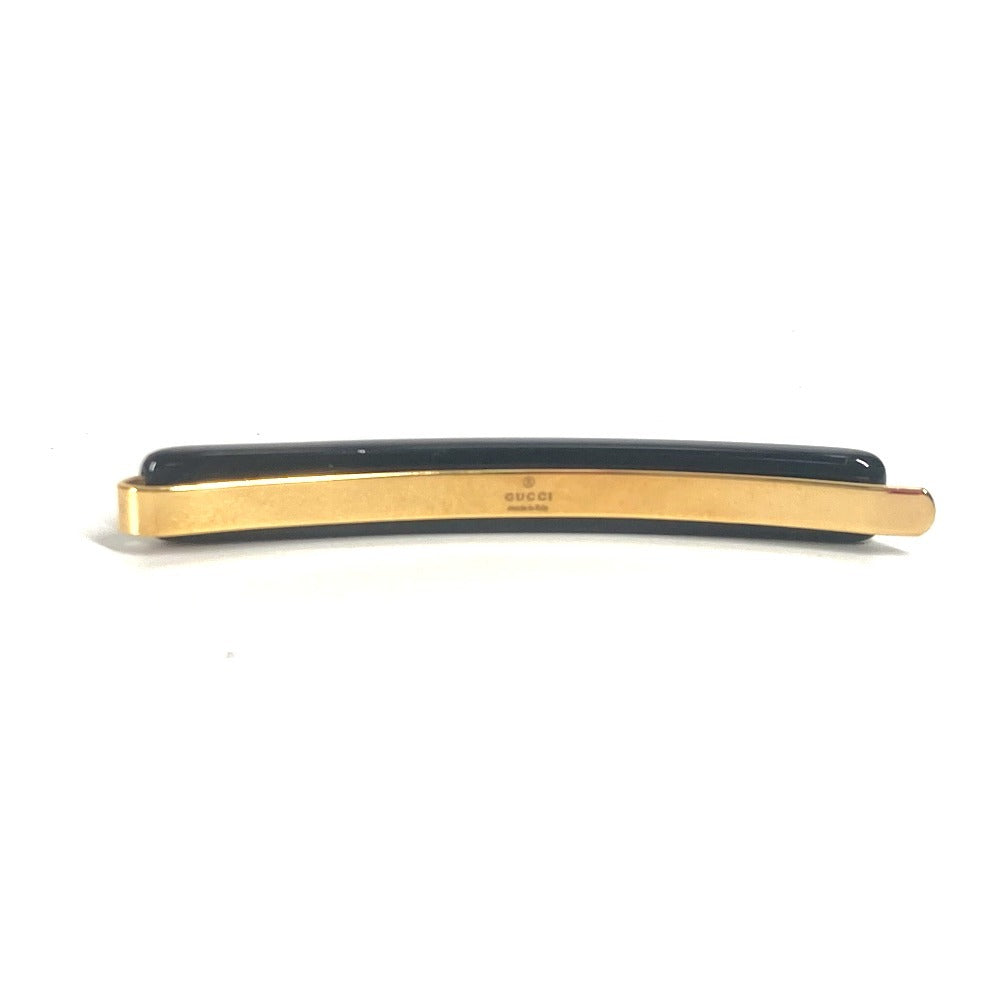 GUCCI GG Logo Rhinestone Hairpin Plastic Hair Accessory for Women in Black