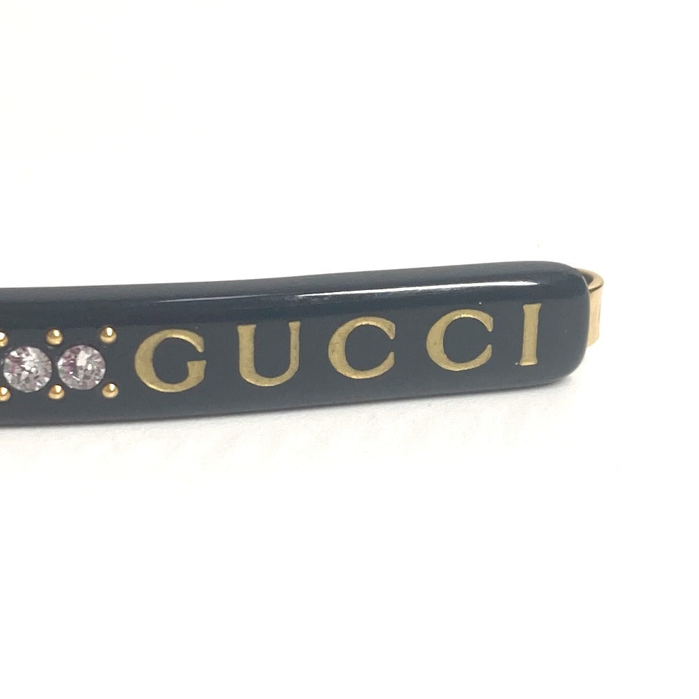 GUCCI GG Logo Rhinestone Hairpin Plastic Hair Accessory for Women in Black