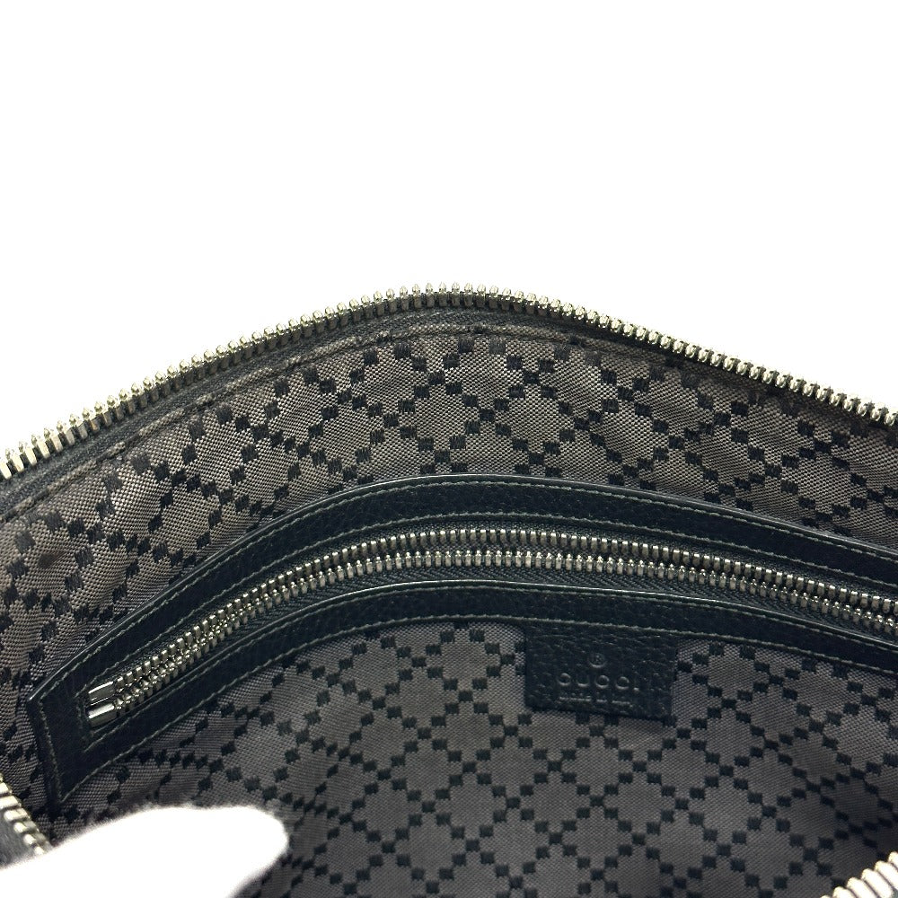 GUCCI 387075 Cosmopolis Strap Bag Clutch Bag Leather Unisex Black