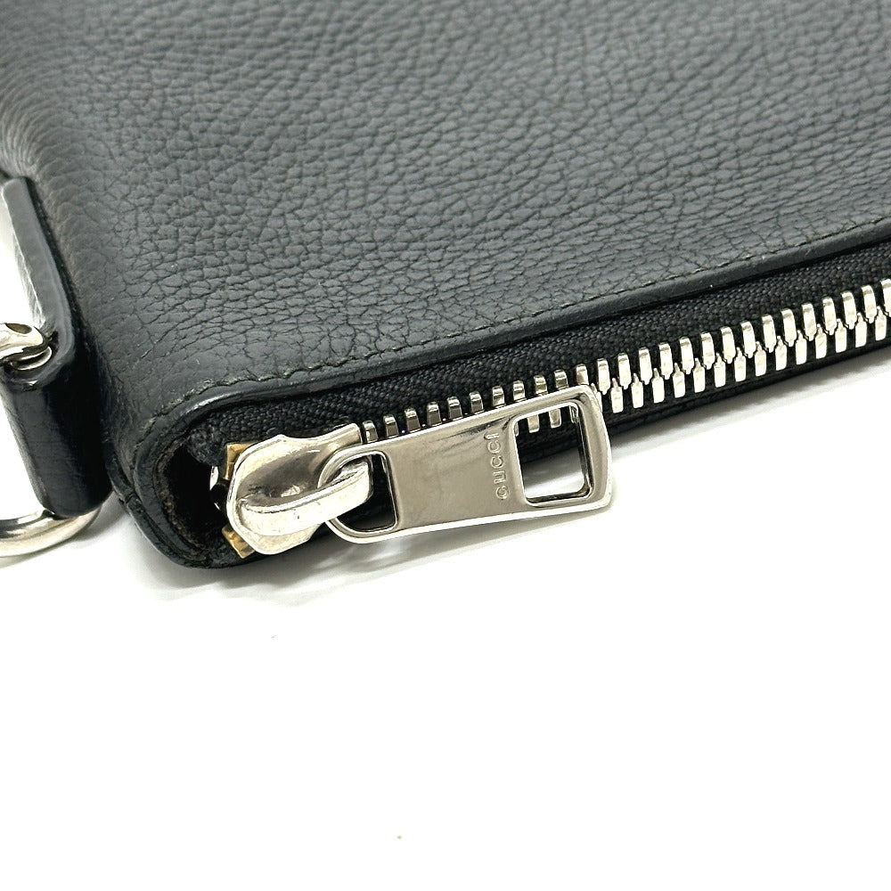 GUCCI 387075 Cosmopolis Strap Bag Clutch Bag Leather Unisex Black