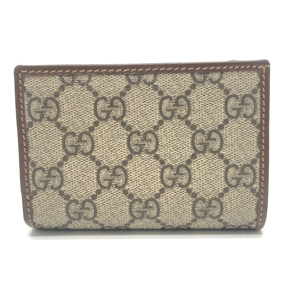 GUCCI 726846 Horsebit 1955 Compact Wallet Mini Wallet GG Supreme Bi-fold Wallet GG Supreme Canvas Women's Brown