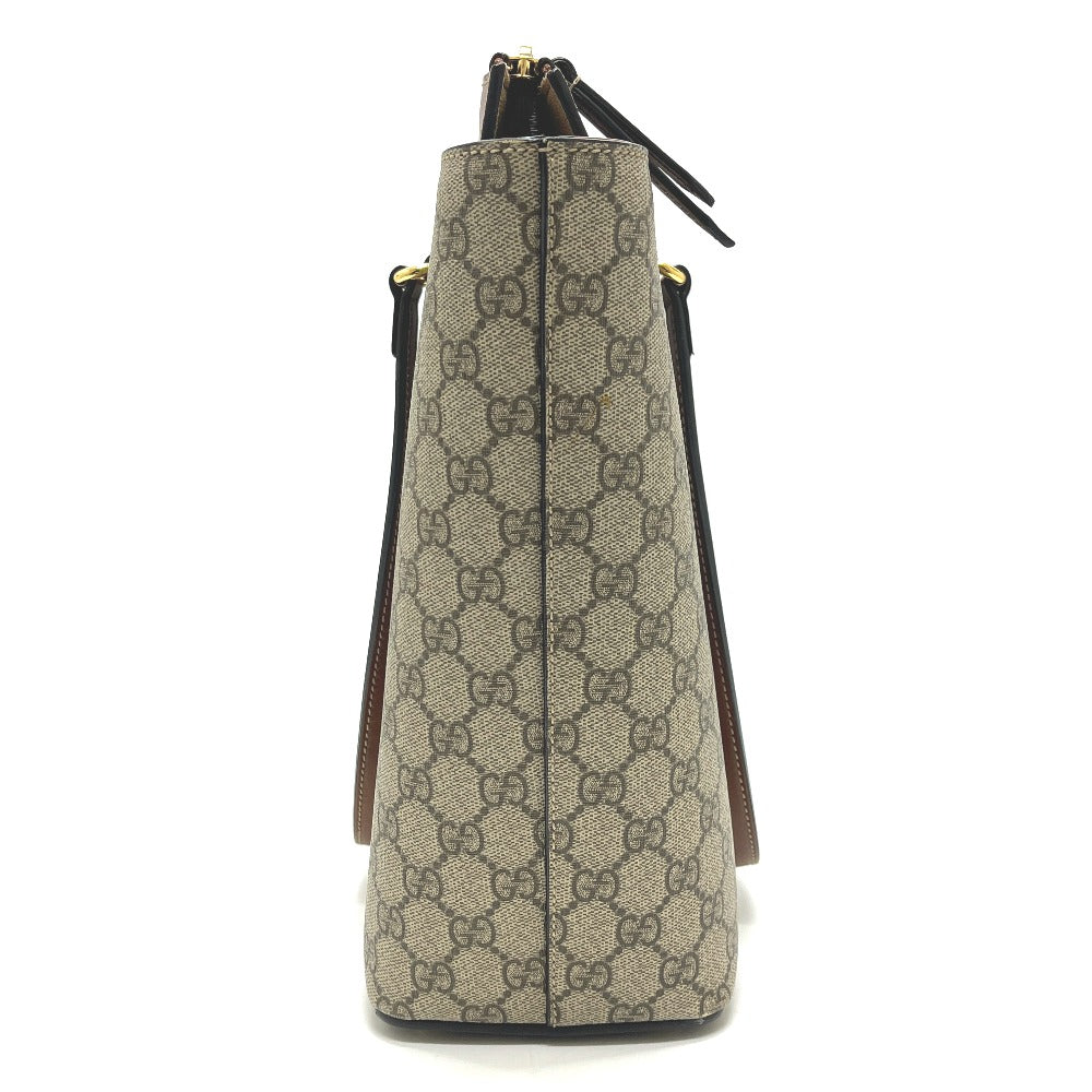 GUCCI 415721 Supreme Shoulder bag, handbag, zip tote, shopping bag Tote Bag GGCanvas Beige Used