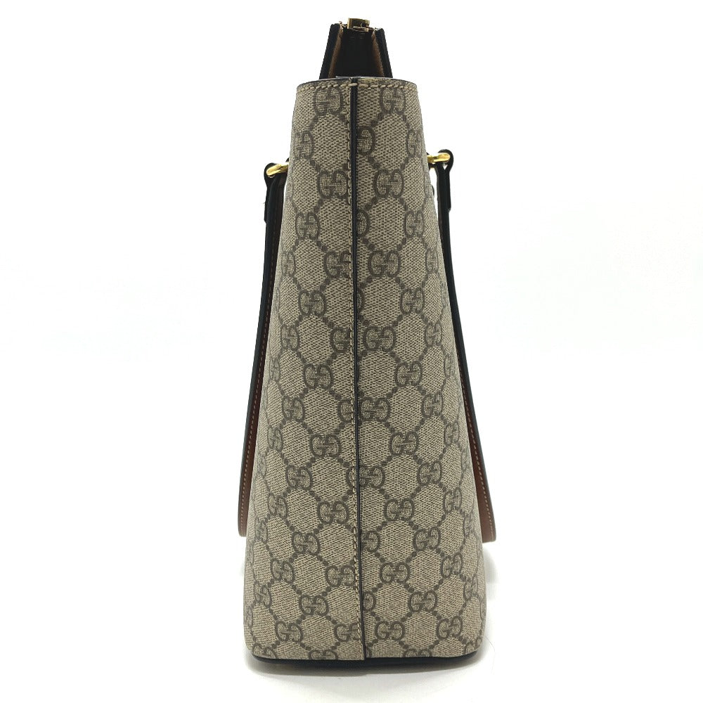 GUCCI 415721 Supreme Shoulder bag, handbag, zip tote, shopping bag Tote Bag GGCanvas Beige Used