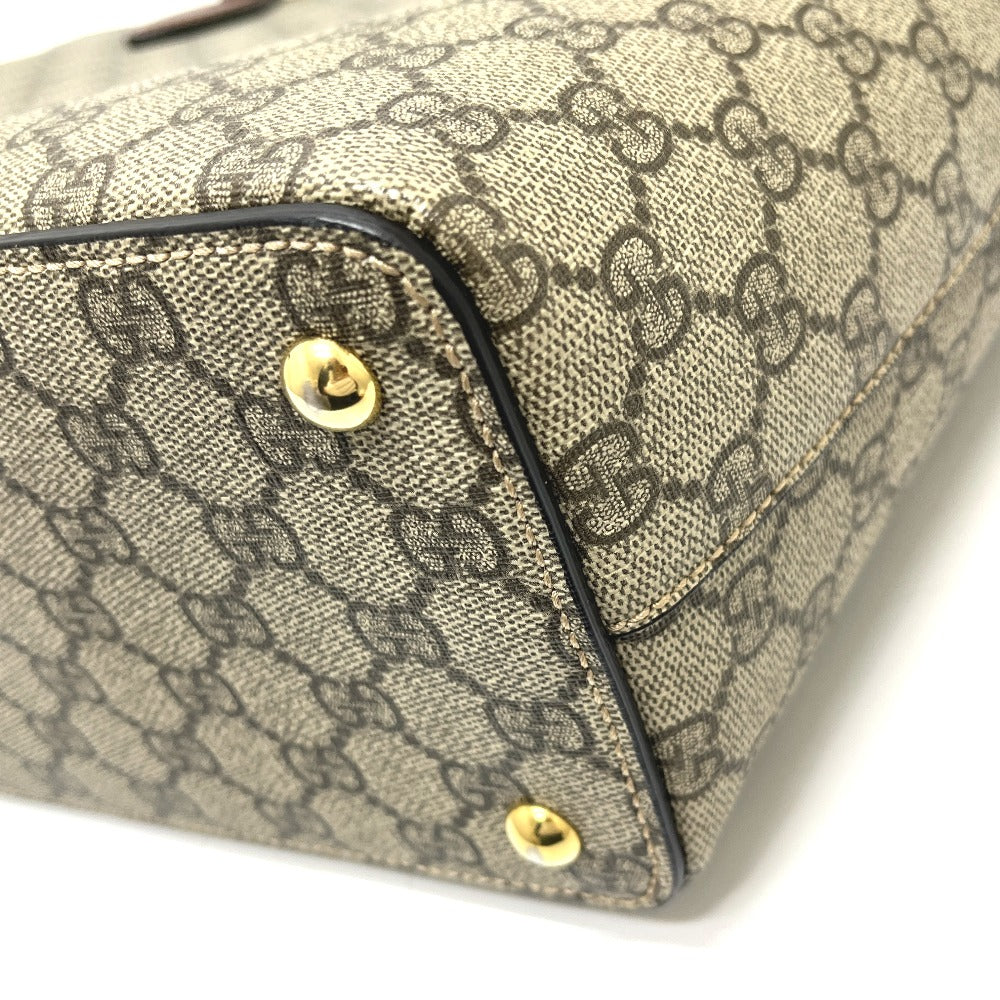 GUCCI 415721 Supreme Shoulder bag, handbag, zip tote, shopping bag Tote Bag GGCanvas Beige Used