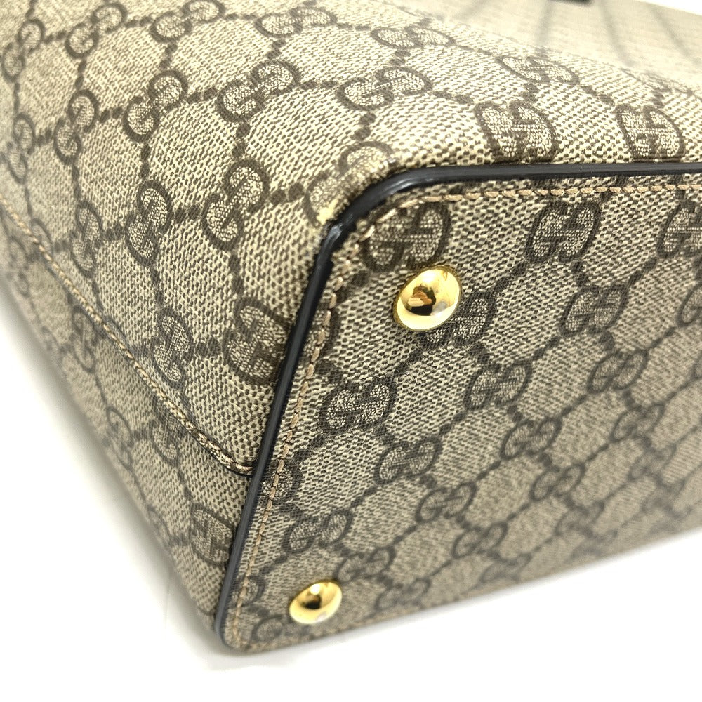 GUCCI 415721 Supreme Shoulder bag, handbag, zip tote, shopping bag Tote Bag GGCanvas Beige Used