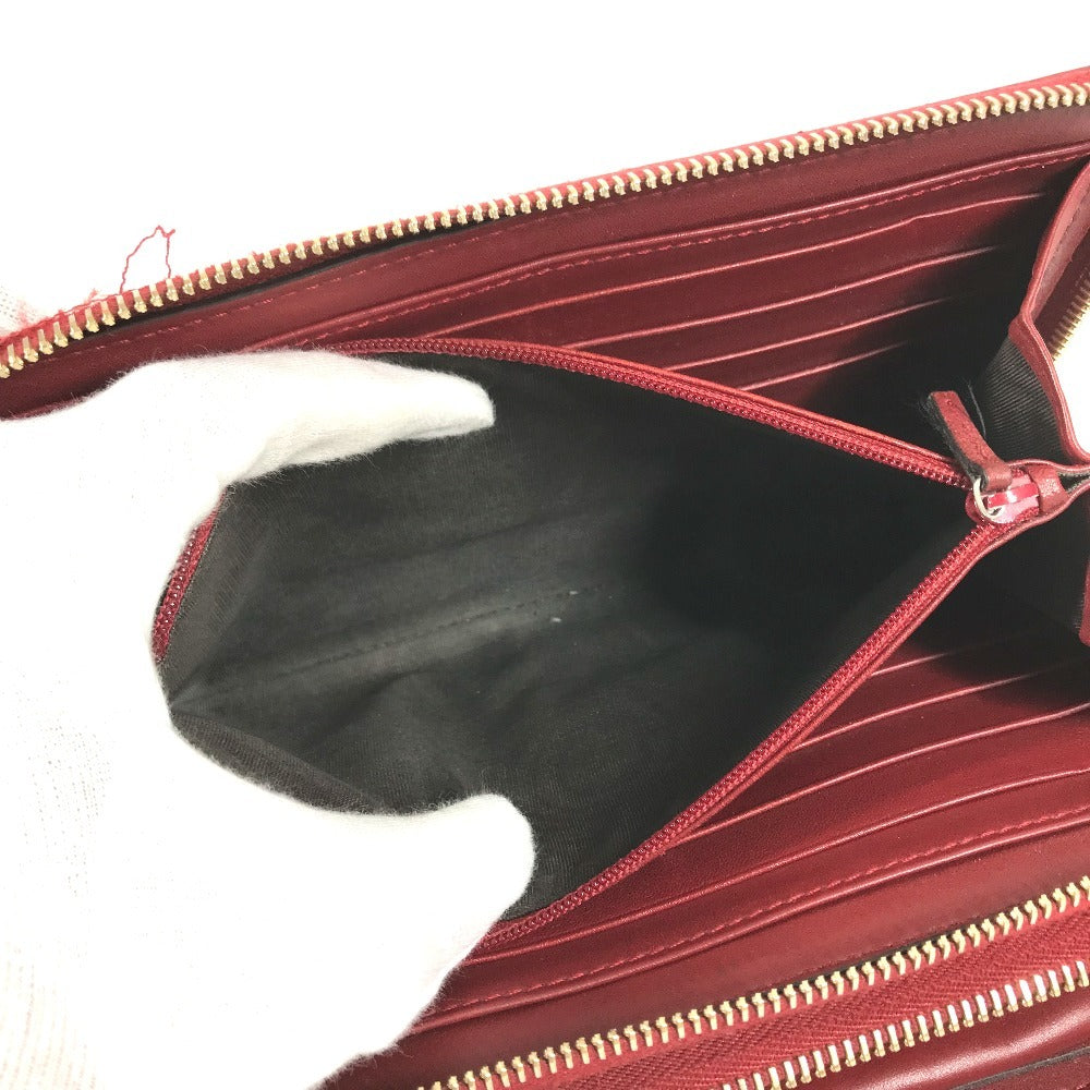 GUCCI 544250 Micro Guccissima Logo Travel Case Double Zip Long Wallet Handbag Long Wallet Leather Red Used