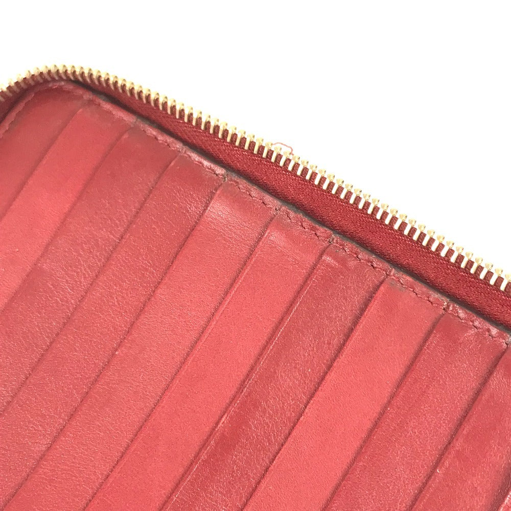 GUCCI 544250 Micro Guccissima Logo Travel Case Double Zip Long Wallet Handbag Long Wallet Leather Red Used