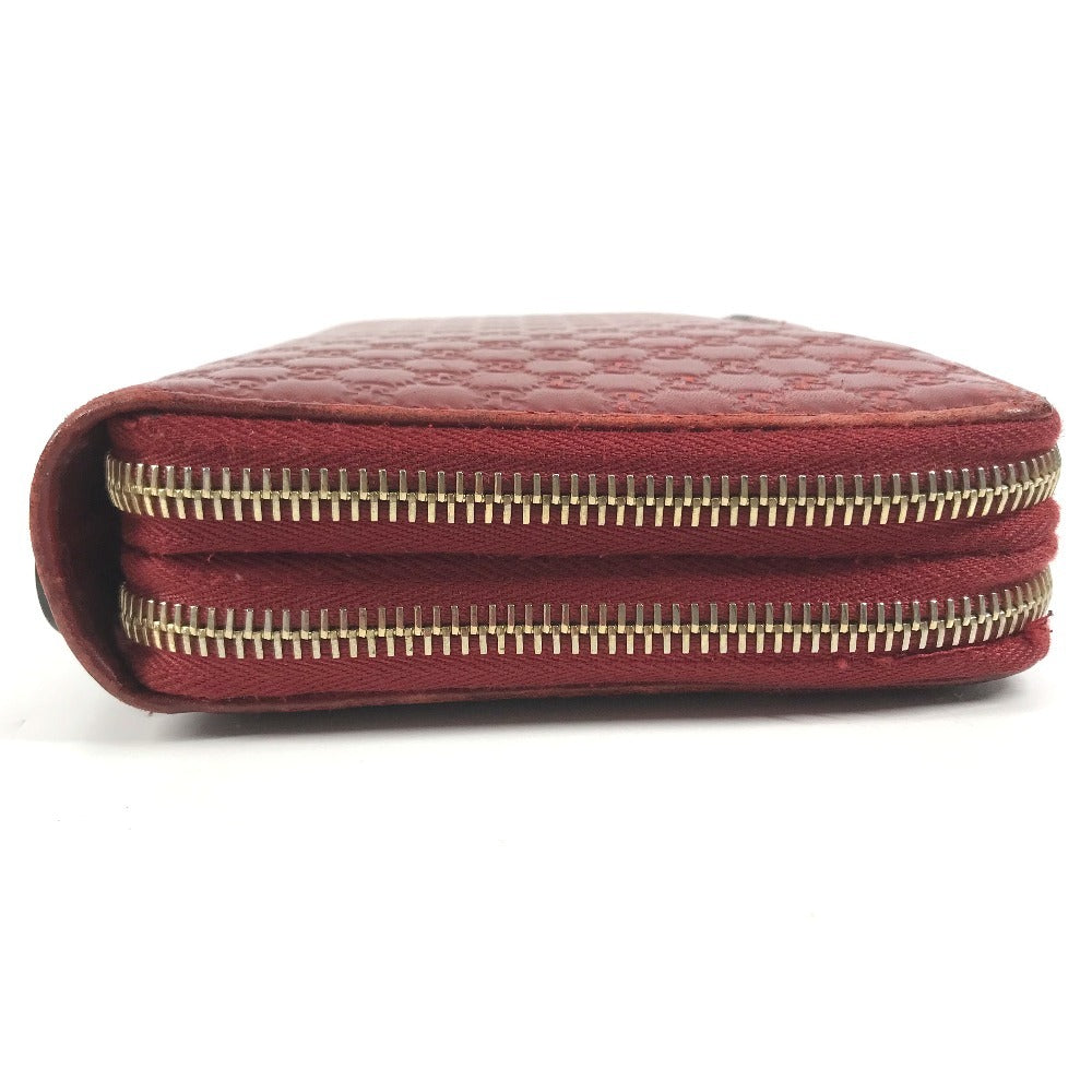 GUCCI 544250 Micro Guccissima Logo Travel Case Double Zip Long Wallet Handbag Long Wallet Leather Red Used