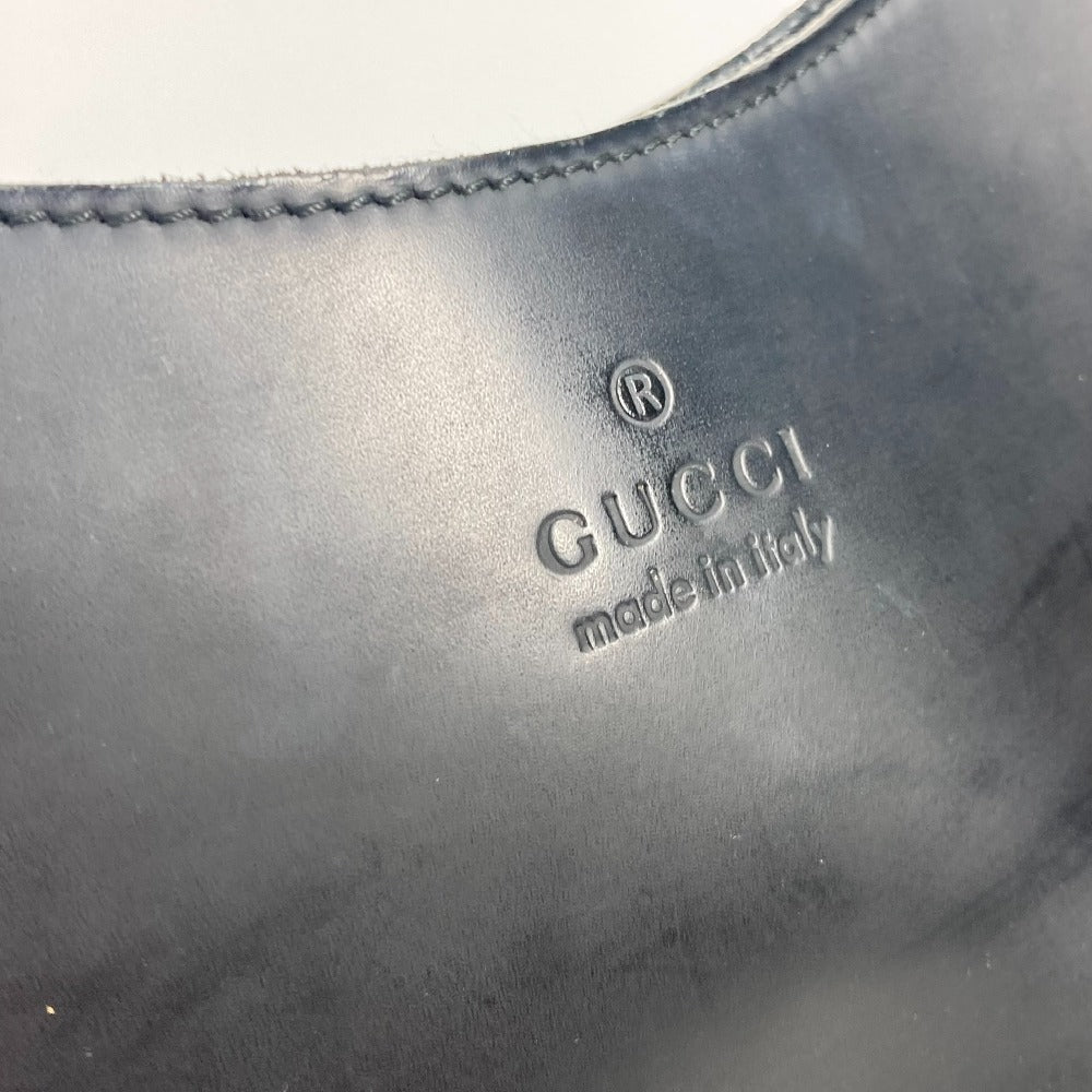 GUCCI 001 3789 ヴィンテージ バンブー ショルダーバッグ 肩掛け バイカラー ハンドバッグ レザー レディース ブラック