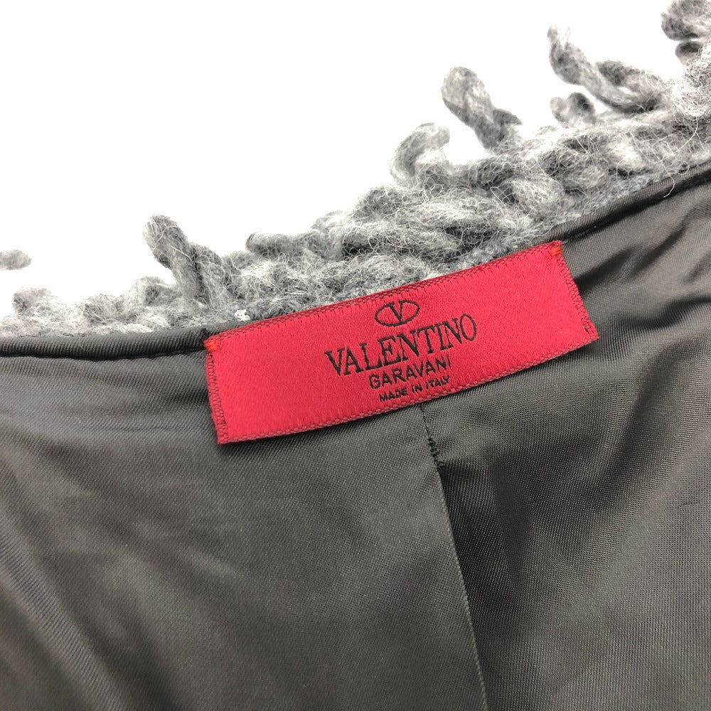 VALENTINO S44GP0017 フリンジ ニット アパレル ジャケット アウター ショート丈 カーディガン キュプラ レディース グレー