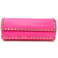 Valentino Garavani Rockstud Bangle Chain Clutch Bag in Shocking Pink Leather