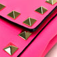 Valentino Garavani Rockstud Bangle Chain Clutch Bag in Shocking Pink Leather
