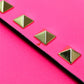 Valentino Garavani Rockstud Bangle Chain Clutch Bag in Shocking Pink Leather