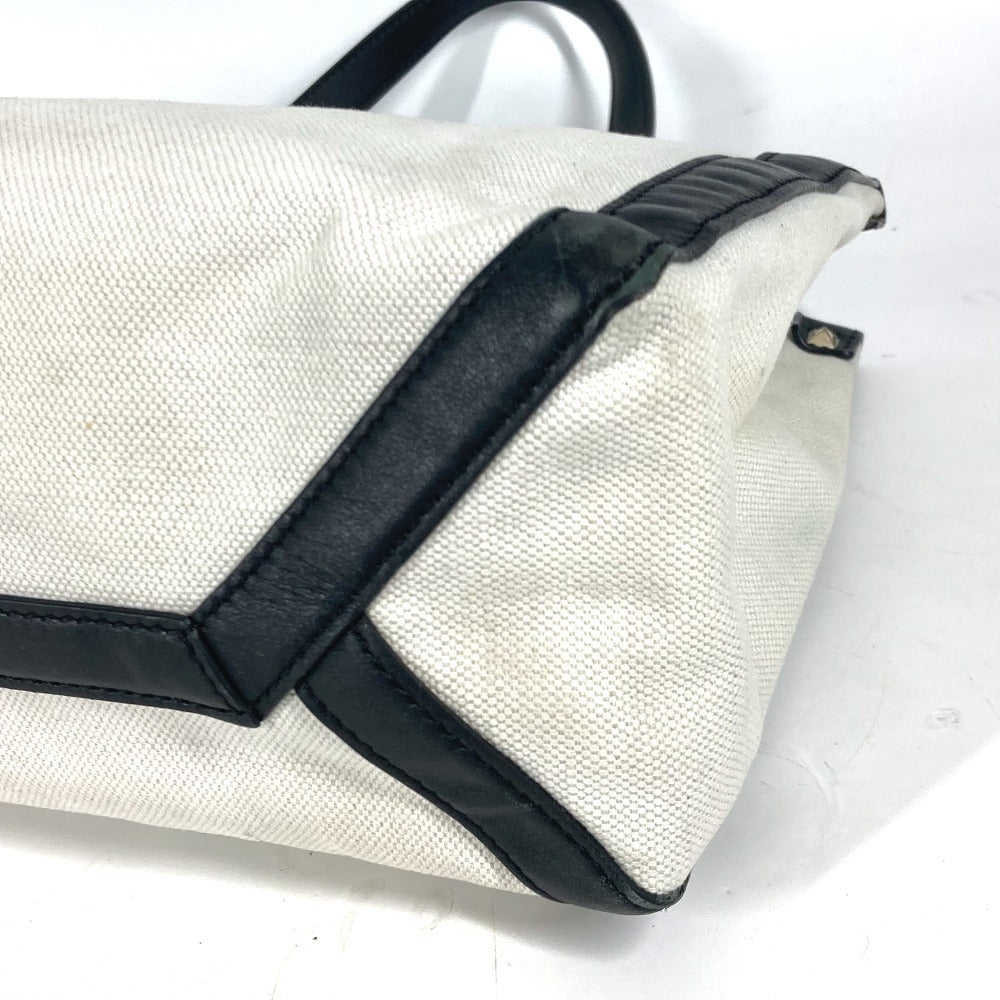 VALENTINO ロゴ スタッズ カバン ショルダーバッグ 肩掛け トートバッグ キャンバス/レザー ユニセックス ホワイト - brandshop-reference