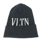 VALENTINO VLTN ロゴ ビーニー 帽子 ニット帽 ニットキャップ ニット帽 ウール メンズ ブラック
