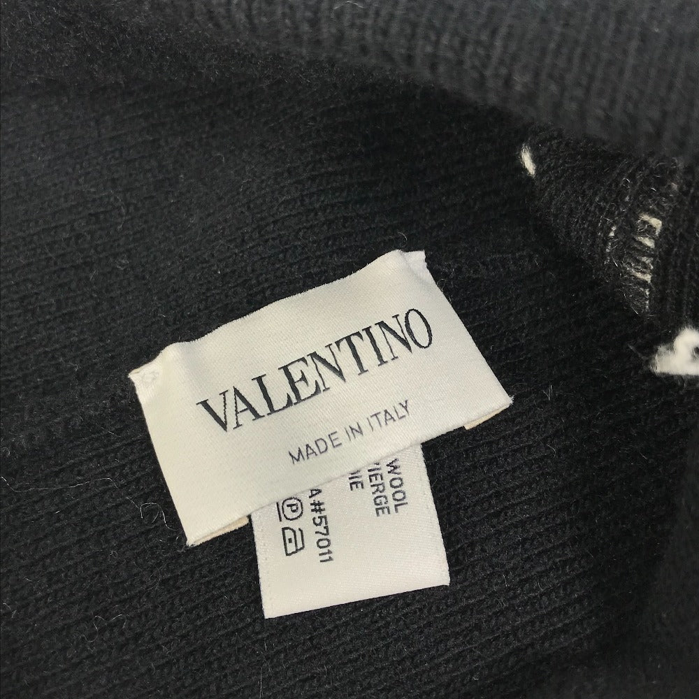 VALENTINO VLTN ロゴ ビーニー 帽子 ニット帽 ニットキャップ ニット帽 ウール メンズ ブラック