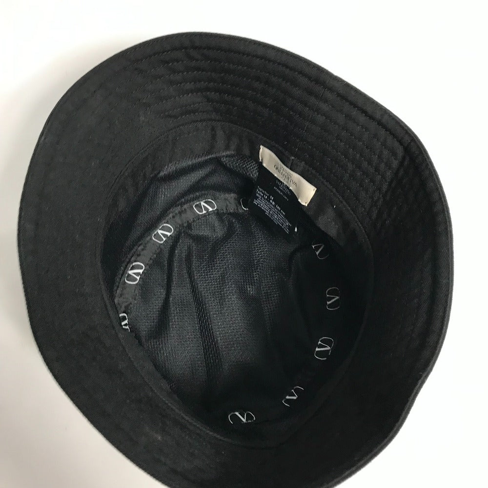 VALENTINO HGA11HCY Vロゴ ハット帽 帽子 バケットハット ボブハット ハット コットン レディース ブラック