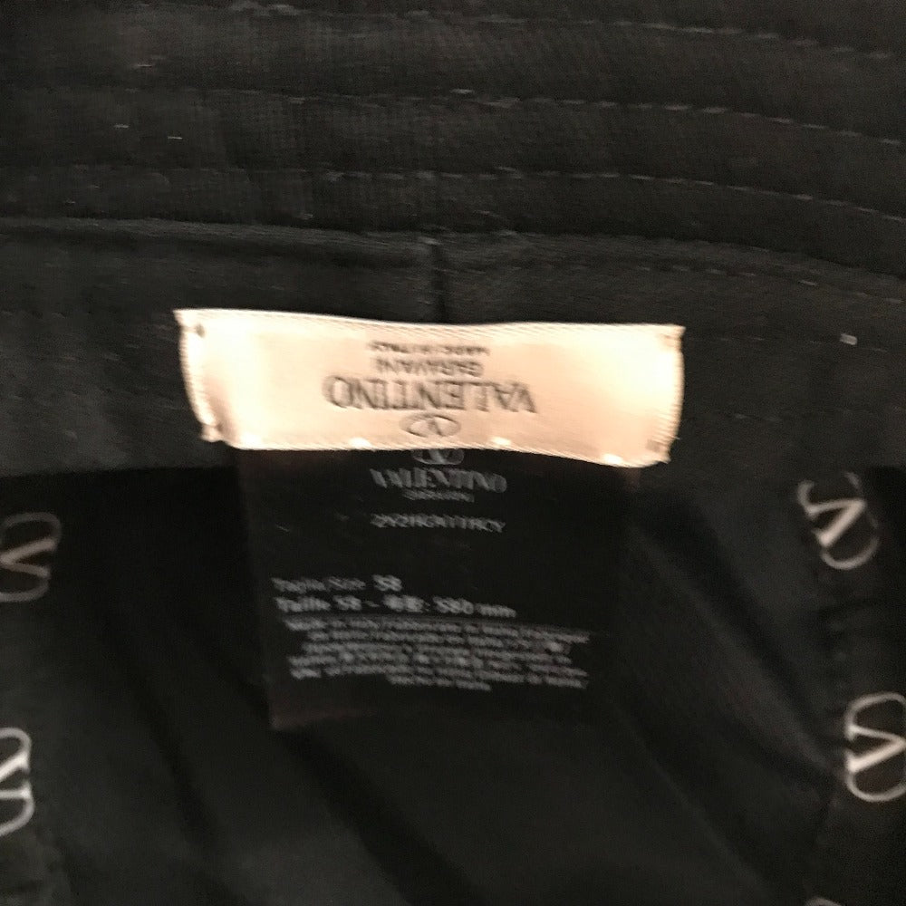 VALENTINO HGA11HCY Vロゴ ハット帽 帽子 バケットハット ボブハット ハット コットン レディース ブラック