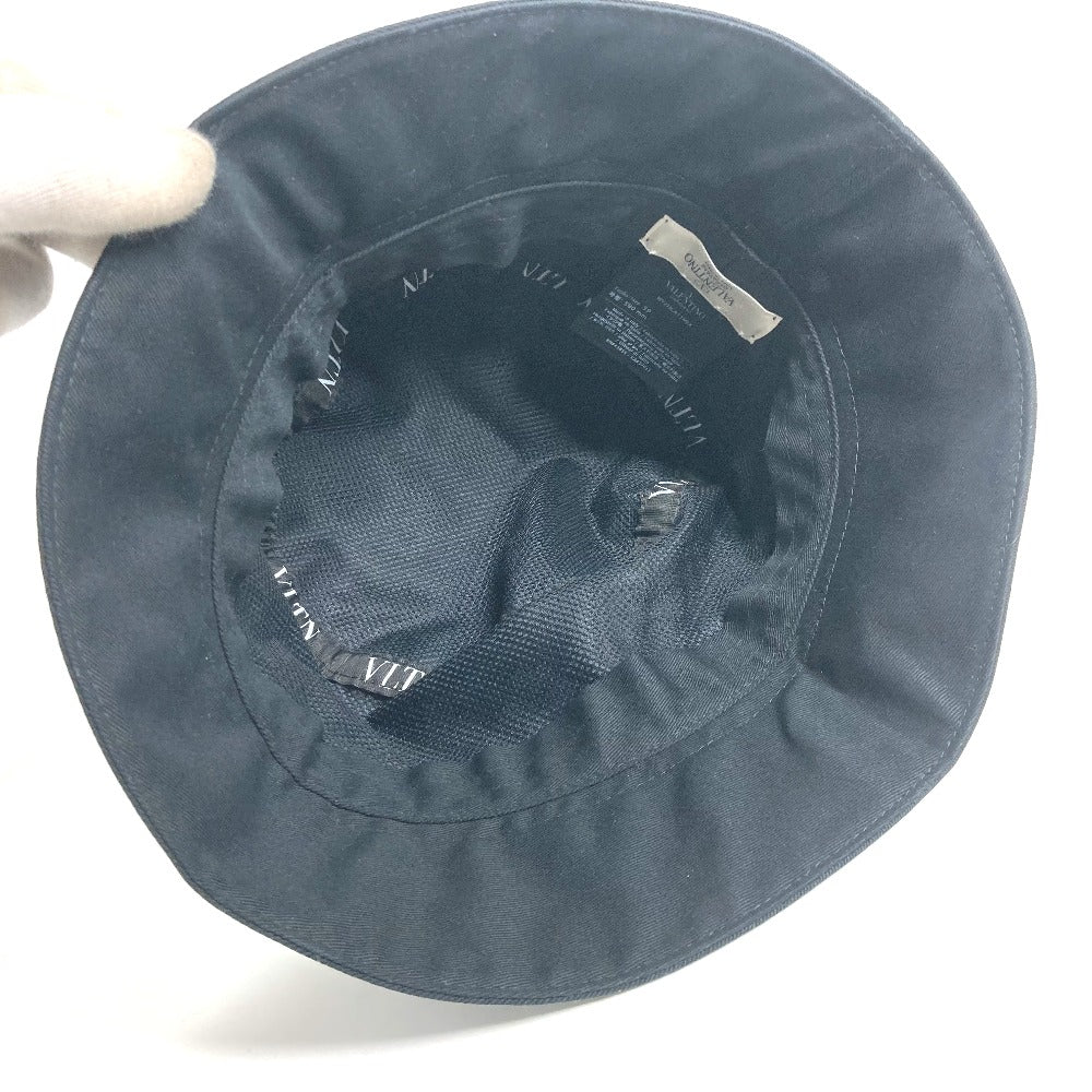 VALENTINO WY2HGA11MEX バイカラー ロゴ ハット帽 帽子 バケットハット ボブハット ハット コットン ユニセックス ブラック - brandshop-reference