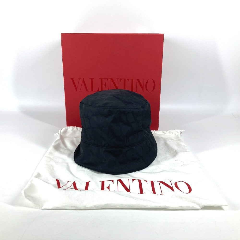 VALENTINO ロゴ 総柄 総ロゴ ハット帽 帽子 バケットハット ボブハット ハット ナイロン ユニセックス ブラック