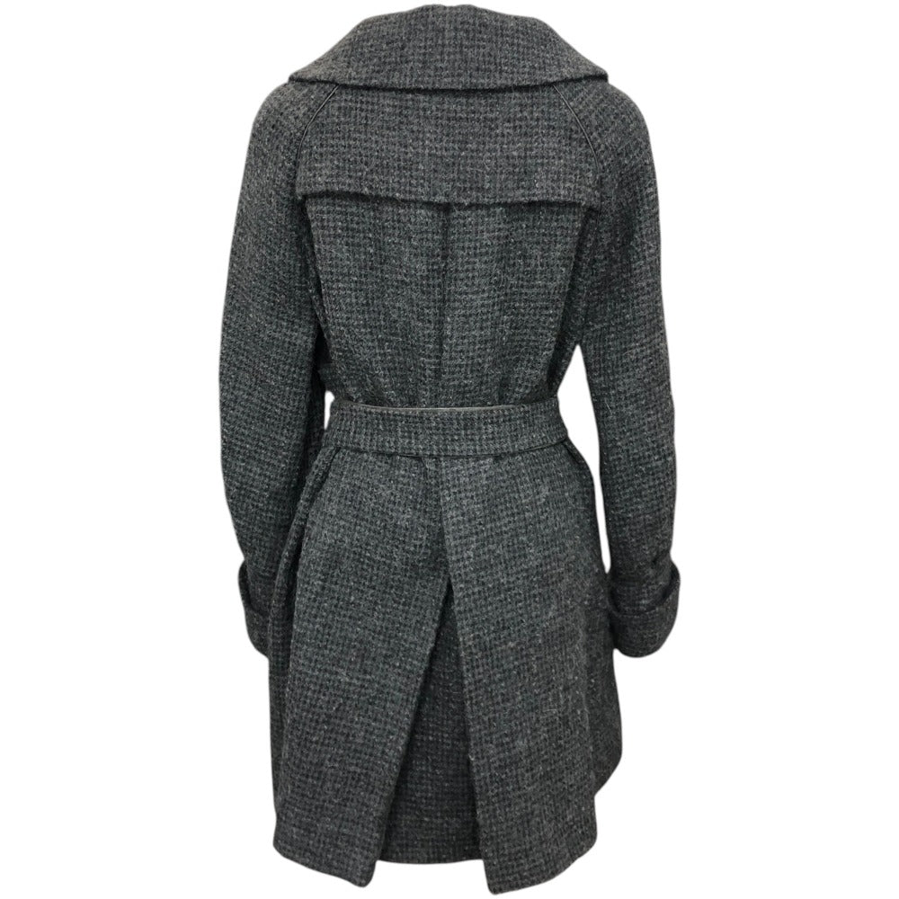Chloe 7HMA59-7H076 Zip-up Apparel Outerwear Long Coat with Belt Wool Women's Gray