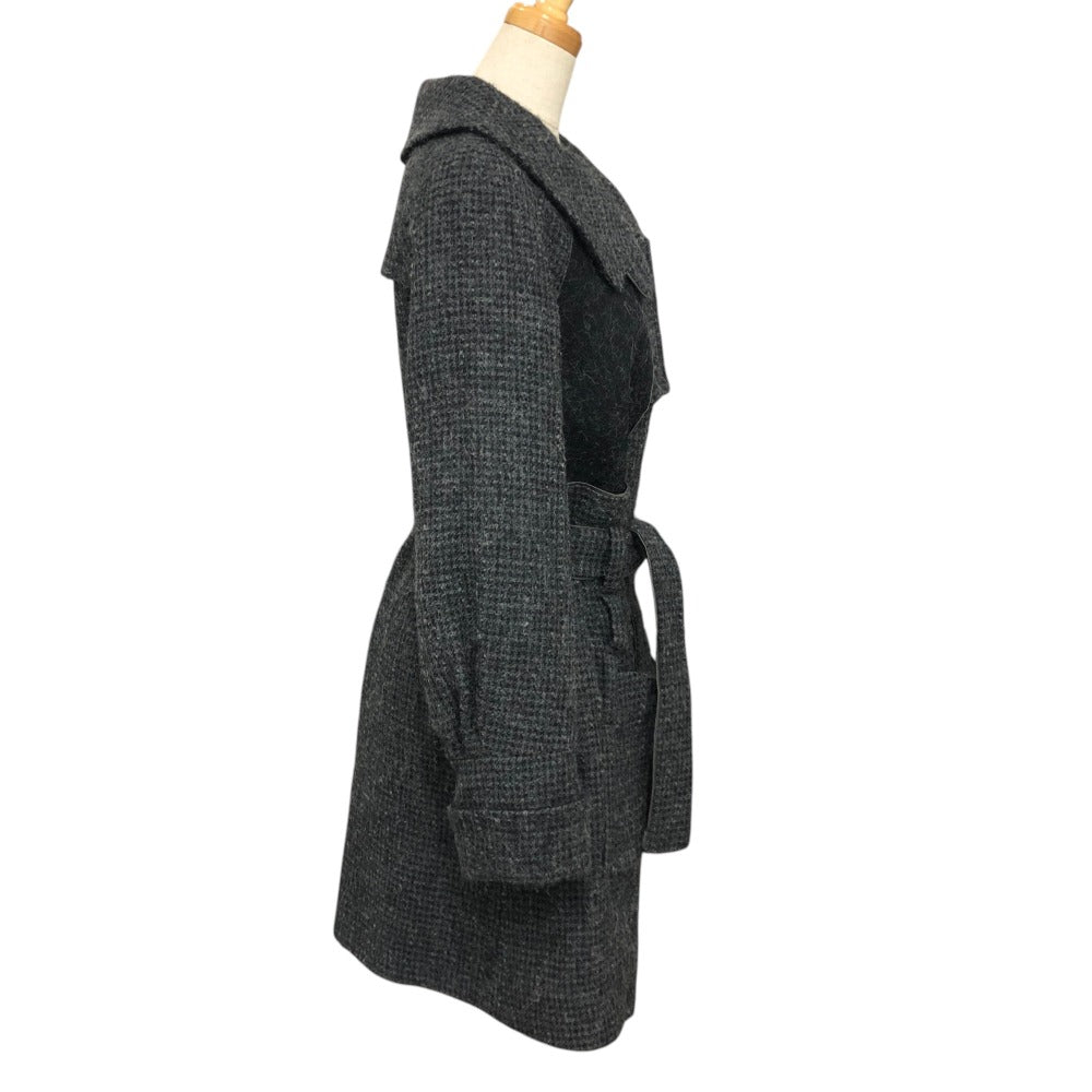 Chloe 7HMA59-7H076 Zip-up Apparel Outerwear Long Coat with Belt Wool Women's Gray