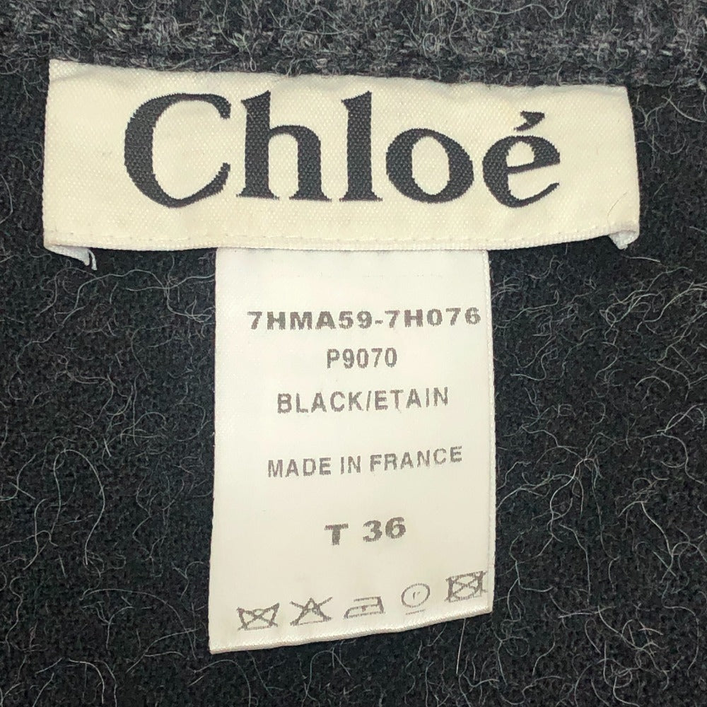 Chloe 7HMA59-7H076 Zip-up Apparel Outerwear Long Coat with Belt Wool Women's Gray
