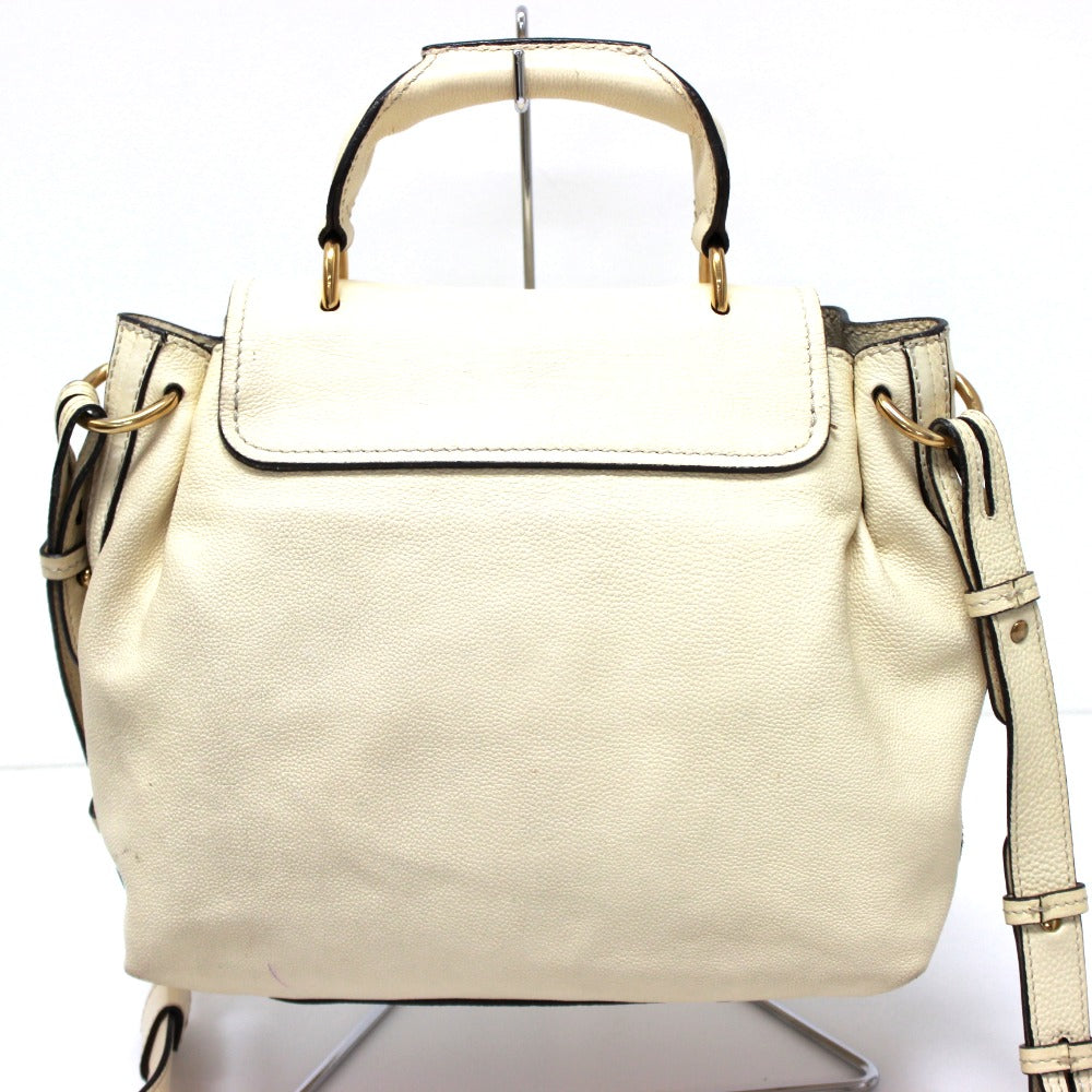Chloe Elsie Bag 2-Way Handbag/Shoulder Bag, Leather, Women's, Beige