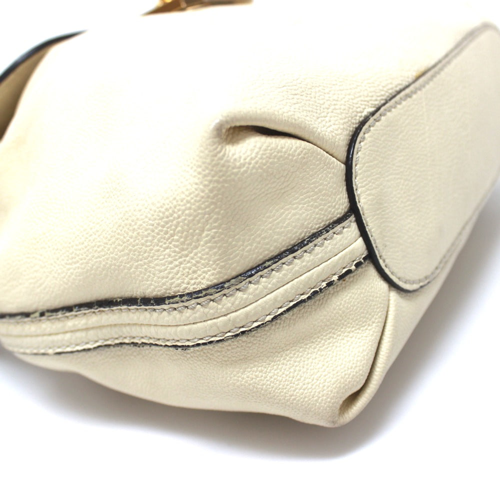 Chloe Elsie Bag 2-Way Handbag/Shoulder Bag, Leather, Women's, Beige