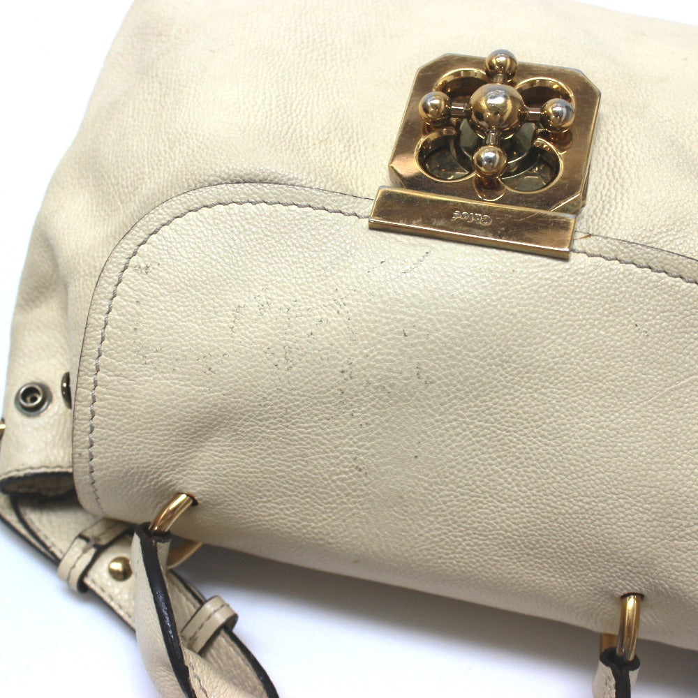 Chloe Elsie Bag 2-Way Handbag/Shoulder Bag, Leather, Women's, Beige