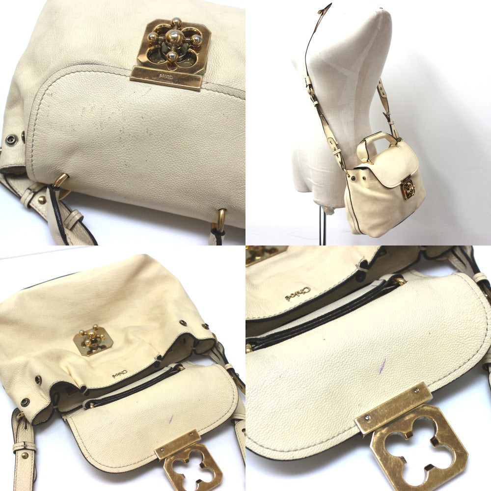 Chloe Elsie Bag 2-Way Handbag/Shoulder Bag, Leather, Women's, Beige