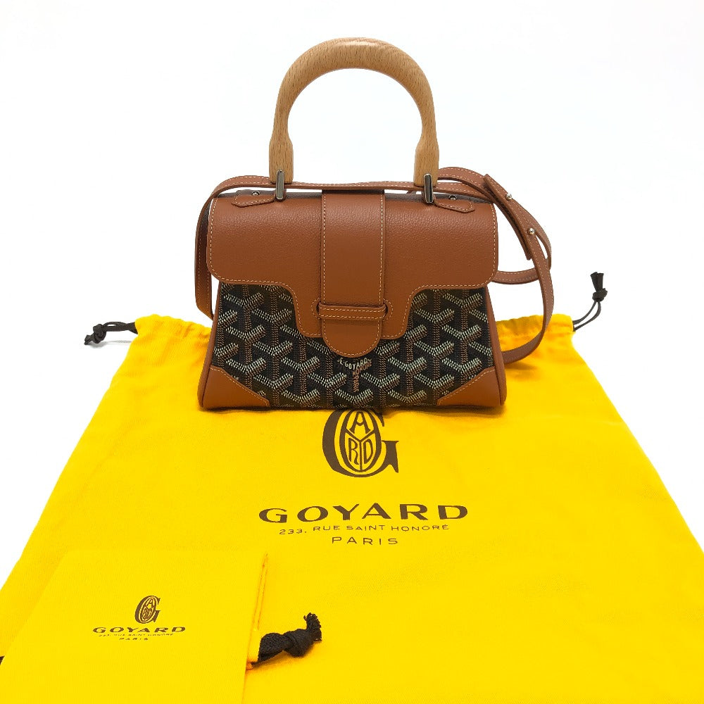 GOYARD Saigon Mini Soft Bag 2-Way Bag: Crossbody Shoulder Bag Hand Bag Coating canvas / Leather Black & Tan/Brown Used
